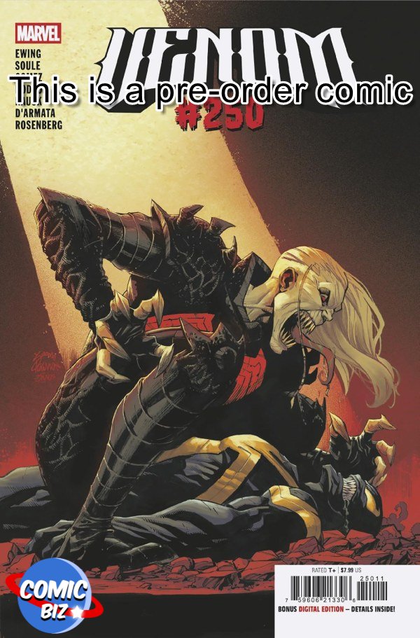 PRE-ORDER 1ST OCTOBER VENOM #250 (2025) MAIN COVER