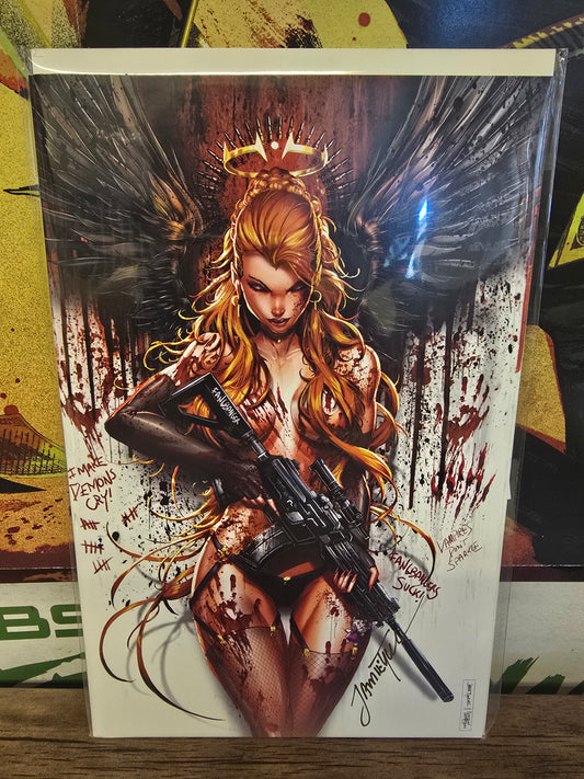 DEVIL'S DEVIANTS #3 COUNTDOWN NAUGHTY BLOODY VIRGIN EXCLUSIVE SIGNED BY JAMIE TYNDALL W/COA
