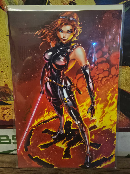 DEVILS DEVIANTS #3 SKYWALKER MOM RED VIRGIN EXCLUSIVE SIGNED BY JAMIE TYNDALL W/ COA
