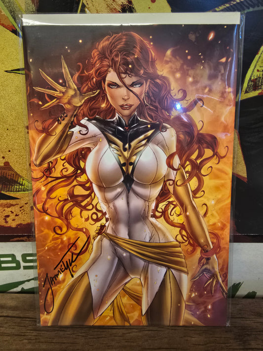 DEVILS DEVIANTS #1 JEAN GREY WHITE PHOENIX SUIT VIRGIN EXCLUSIVE SIGNED BY JAMIE TYNDALL W/ COA