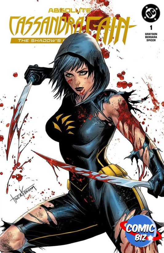 ABSOLUTE CASSANDRA CAIN: THE SHADOW'S HAND #1 TYLER KIRKHAM EXCLUSIVE BATTLE DAMAGED TRADE DRESS VARIANT COVER