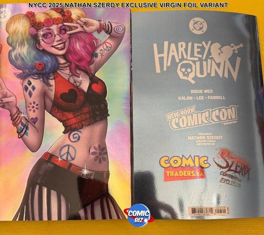 HARLEY QUINN #53 (2025) NYCC 2025 NATHAN SZERDY EXCLUSIVE VIRGIN FOIL VARIANT