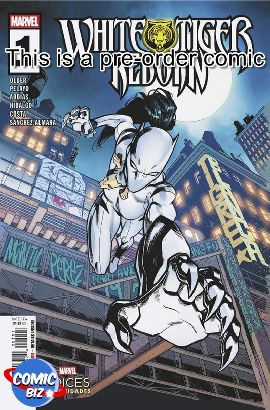 PRE-ORDER 1ST OCTOBER WHITE TIGER REBORN #1  (2025) MAIN COVER