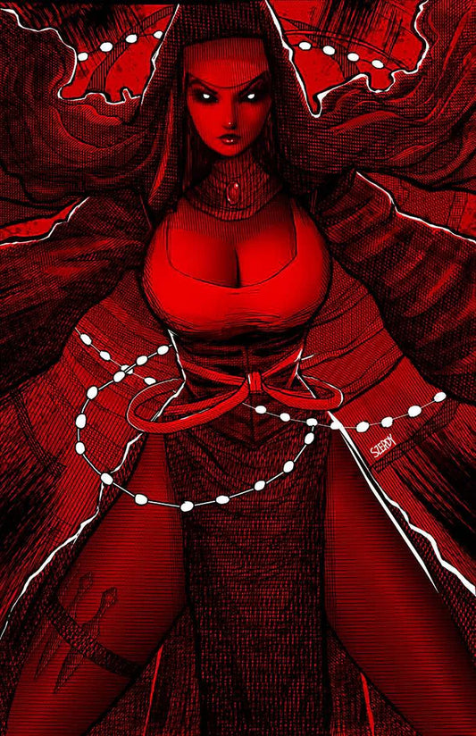 MARIAN HERETIC #1 NATHAN SZERDY EXCLUSIVE VIRGIN RED FOIL VARIANT